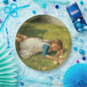 女の遊子とチックス（鶏と鶏） ペーパープレート (パーティー)