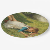 女の遊子とチックス（鶏と鶏） ペーパープレート (アングル)