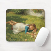 女の遊子とチックス（鶏と鶏） マウスパッド (マウス)