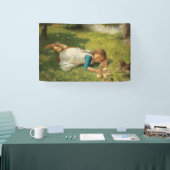 女の遊子とチックス（鶏と鶏） 横断幕 (トレードショー)