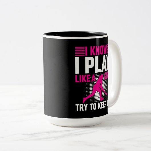 女の遊子のようにホッケー ツートーンマグカップ (正面右)