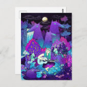 女の遊子のギター ポストカード (正面/裏面)