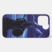 女の遊子のナイトギター、女の子、スカイ、a Case-Mate iPhoneケース (裏面 (横))