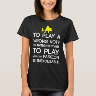女の遊子のピアノの音符が間違っている Tシャツ