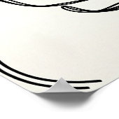 女の遊子のピアノ – Line Art ポスター (角)