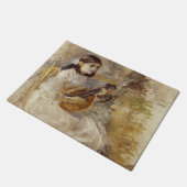 女の遊子のマンドリン（Berthe Morisot著） ドアマット (アングル)