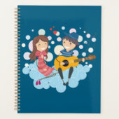 女の遊子の愛と音楽のための少年のギター プランナー手帳 (正面)