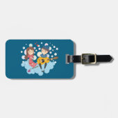 女の遊子の愛と音楽のための少年のギター ラゲッジタグ (正面横)