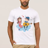 女の遊子の愛と音楽のための少年のギター Tシャツ (正面)