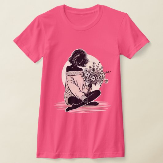 女の静かな考え Tシャツ (レイダウン)