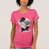 女の静かな考え Tシャツ (正面)