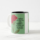 女の頭が切れる子は口が無いと知っている ツートーンマグカップ (正面左)