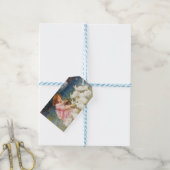 女の食べ物を与え子のウサギ（フレデリック・モーガン） ギフトタグ (より糸付き)