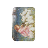 女の食べ物を与え子のウサギ（フレデリック・モーガン） バスマット (正面縦)