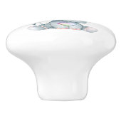 女の魅力的子エレファントピンクバルーンハート セラミックノブ (側面)