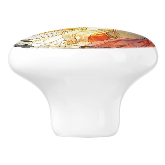 女の鮮やか子セラミックノブの水色 セラミックノブ (側面)