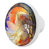 女の鮮やか子セラミックノブの水色 セラミックノブ (右)