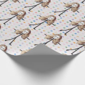 女の10代の子の髪を水玉模様に貼る ラッピングペーパー (角)