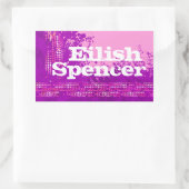 女の10代の子スポーツ名パープルピンクidラベル 長方形シール (バッグ)