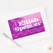 女の10代の子スポーツ名パープルピンクidラベル 長方形シール (封筒)