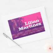 女の10代の子スポーツ名パープルピンクidラベル 長方形シール (封筒)