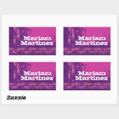 女の10代の子スポーツ名パープルピンクidラベル 長方形シール (シート)