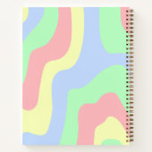 女の10代の子レトロピンク緑の波線の件名 ノートブック (裏面)