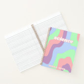 女の10代の子Groovyピンク青の波線の件名 ノートブック (内部)