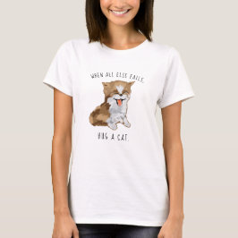 女のTシャツの犬が猫を抱き締める！フューリー・キッテン Tシャツ