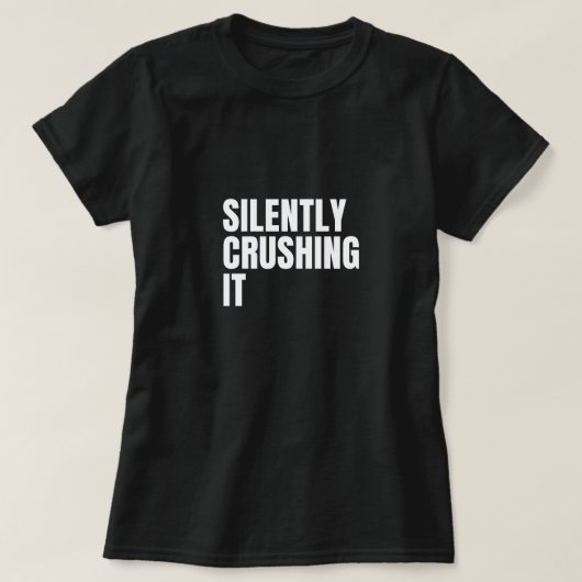 女のTシャツを黙々と押しつぶす Tシャツ (デザイン正面)