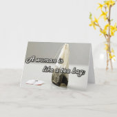 「女はお茶のバッグ」 カスタム カード (黄色い花)