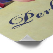 女はお茶を完全に飲んでいる、ヴィンテージ ポスター (角)