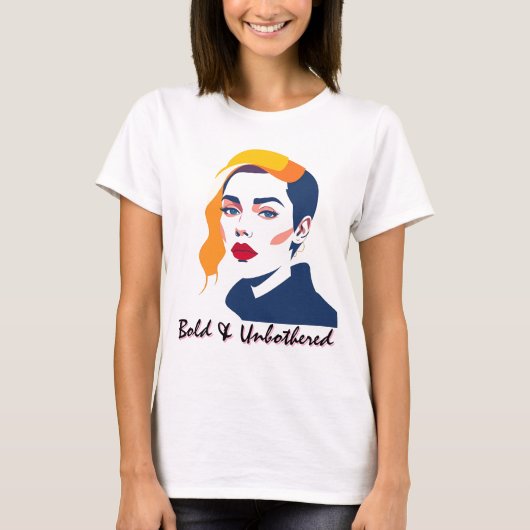 女はっきりしたモダンポートレート Tシャツ (正面)