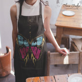 女はっきりした名パーソナライズされたバタフ素朴ラ エプロン