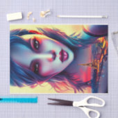 女はっきりした芸術的モダン性パリエッフェルタワー 薄葉紙 (クラフト)