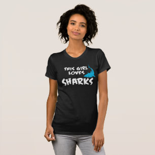 女はサメTシャツが好き Tシャツ