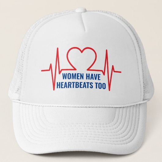 女はハートビートを持ち過ぎるトラックハット キャップ (正面)