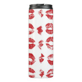 女は唇を固める。手描きの水色の唇の選択表示 タンブラー (裏面)