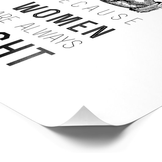 女は常に離れ正しいから男だ フォトプリント (角)