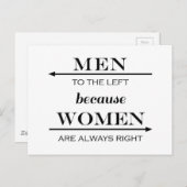 女は常に離れ正しいので、男性 ポストカード (正面/裏面)