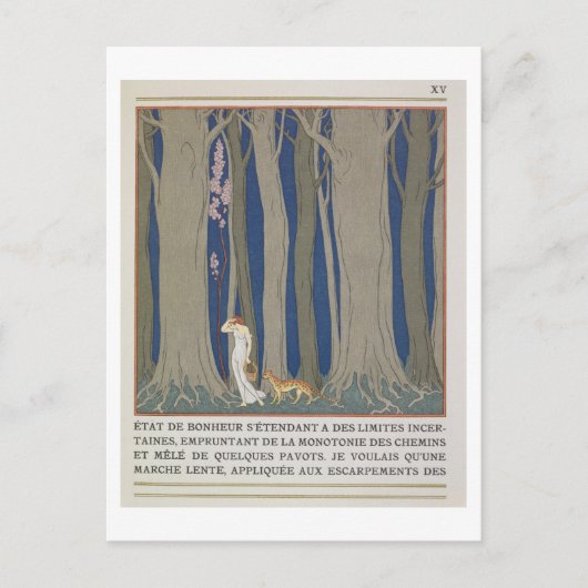 女は後を追レオパード、イラストレーションは'ル ポストカード (正面)