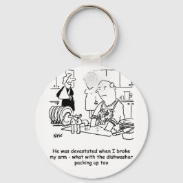 女は腕を折って人が皿を洗う。おもしろい キーホルダー