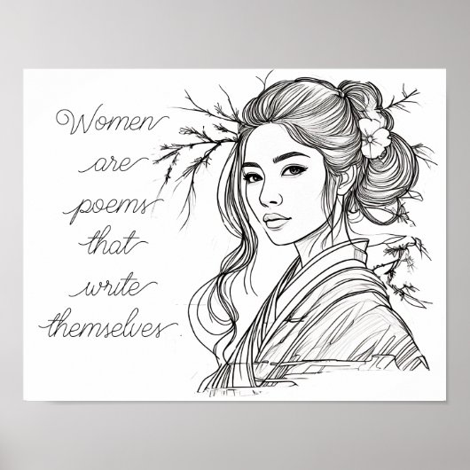 女は自ら詠書んだ ポスター (正面)