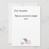 女は茶のバッグの挨拶カスタムカードだ 招待状 (裏面)