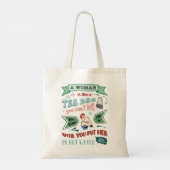 女は茶のバッグ トートバッグ (裏面)