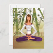 女は蓮の立場に座っめい想ている ポストカード (正面/裏面)