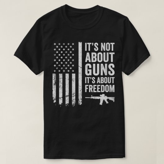 女は銃ではなく自由だおもしろい Tシャツ (デザイン正面)