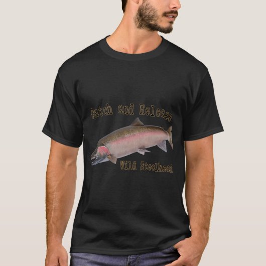 女は魚が欲しい 俺を恐れろ Tシャツ (正面)