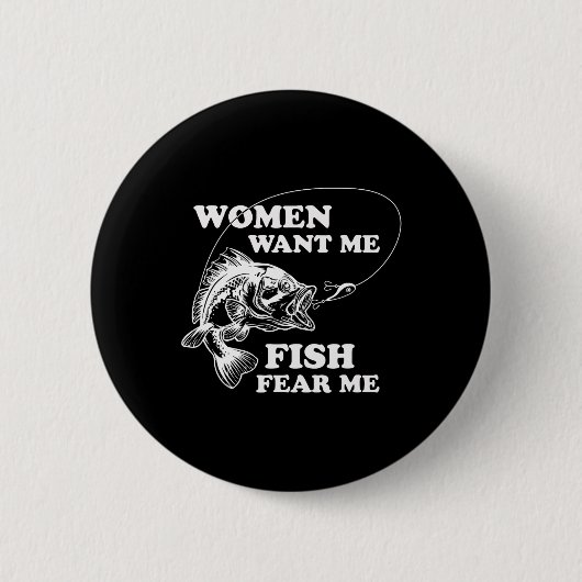 女は魚は私に父の日の贈り物おもしろいを恐れて欲しい 缶バッジ (正面)