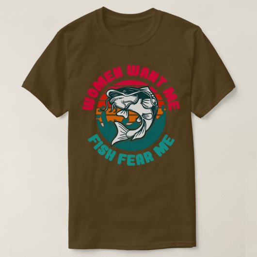 女は魚を欲しがるが怖い Tシャツ (デザイン正面)